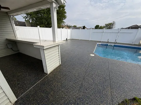 Surface around an outdoor pool